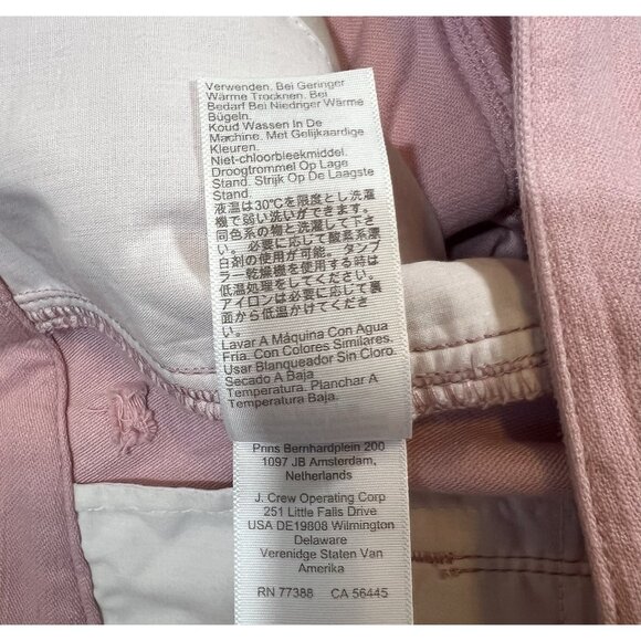 J. Crew Women’s Cotton Pants High Rise Pink Garment-Dyed Foundry Size 12 - Picture 13 of 15